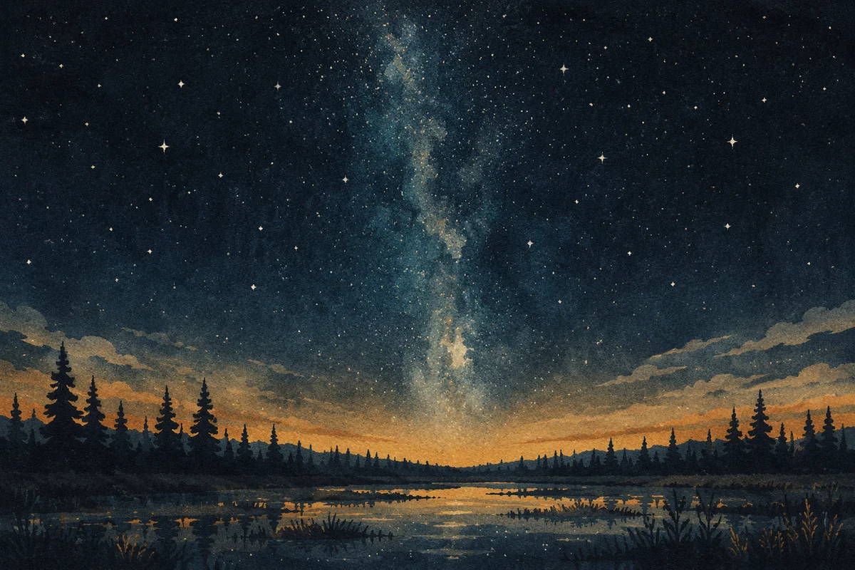 Milky Way Over Evergreen Marsh