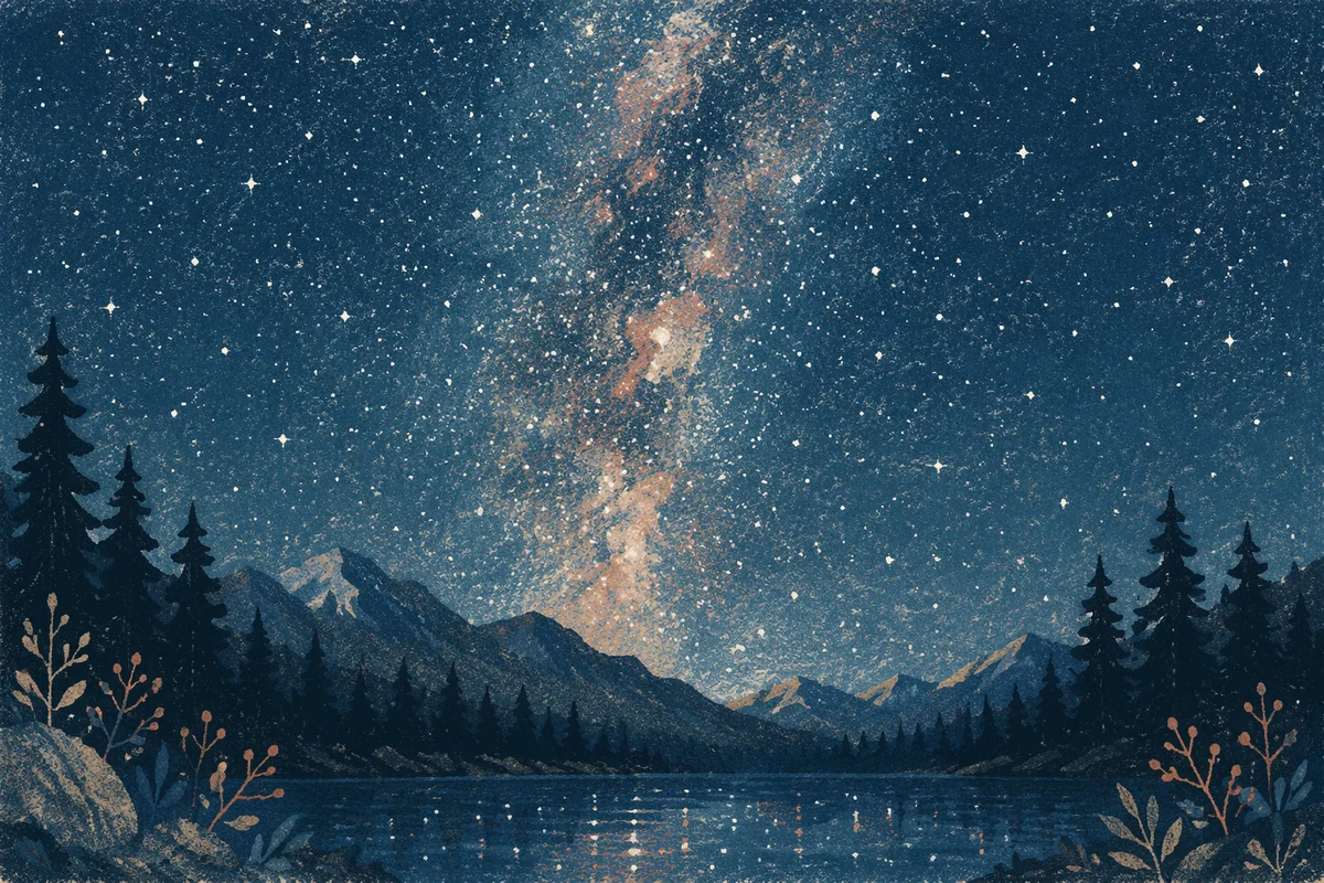 Milky Way Over Evergreen Wilderness