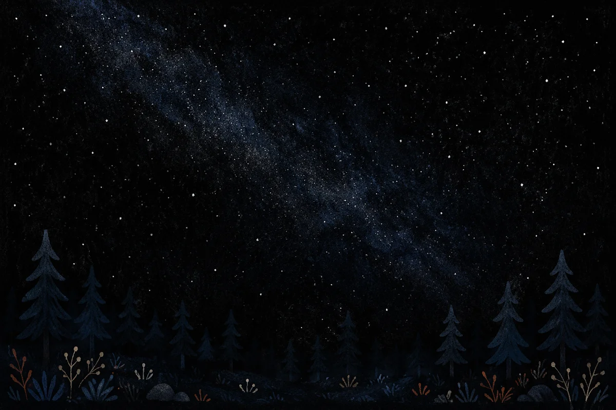 Milky Way Over Evergreen Forest