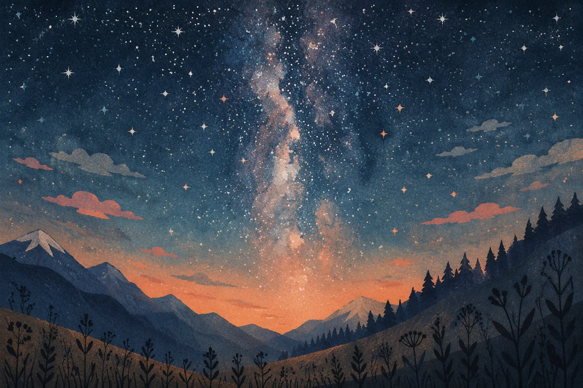 Milky Way Over Evergreen Mountain Valley
