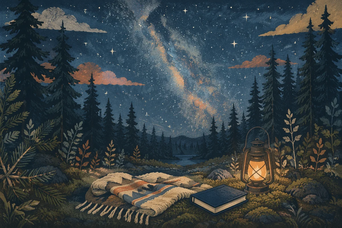 Milky Way Over Quiet Evergreen Prayer Clearing