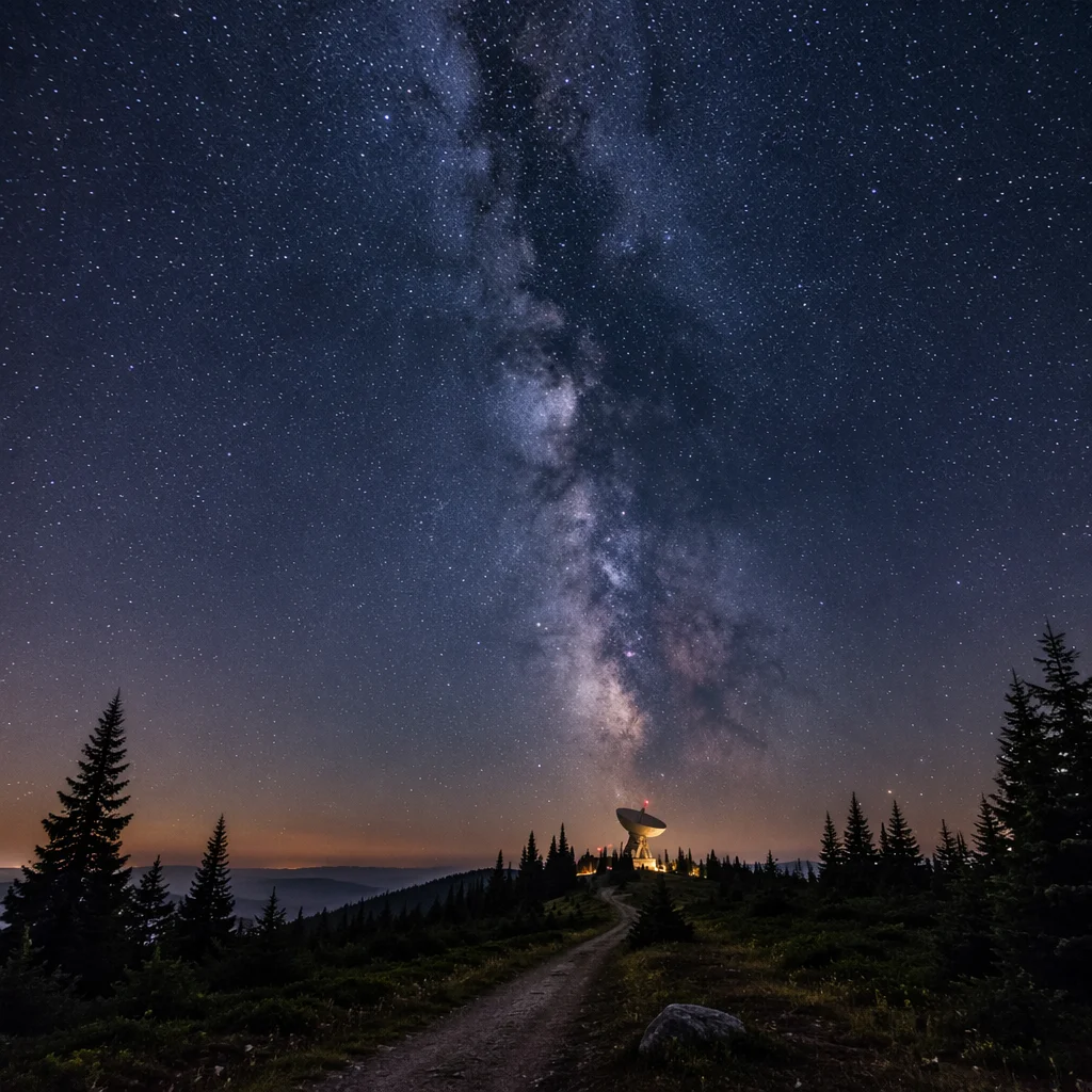 Milky Way Over Quiet Evergreen Ridge