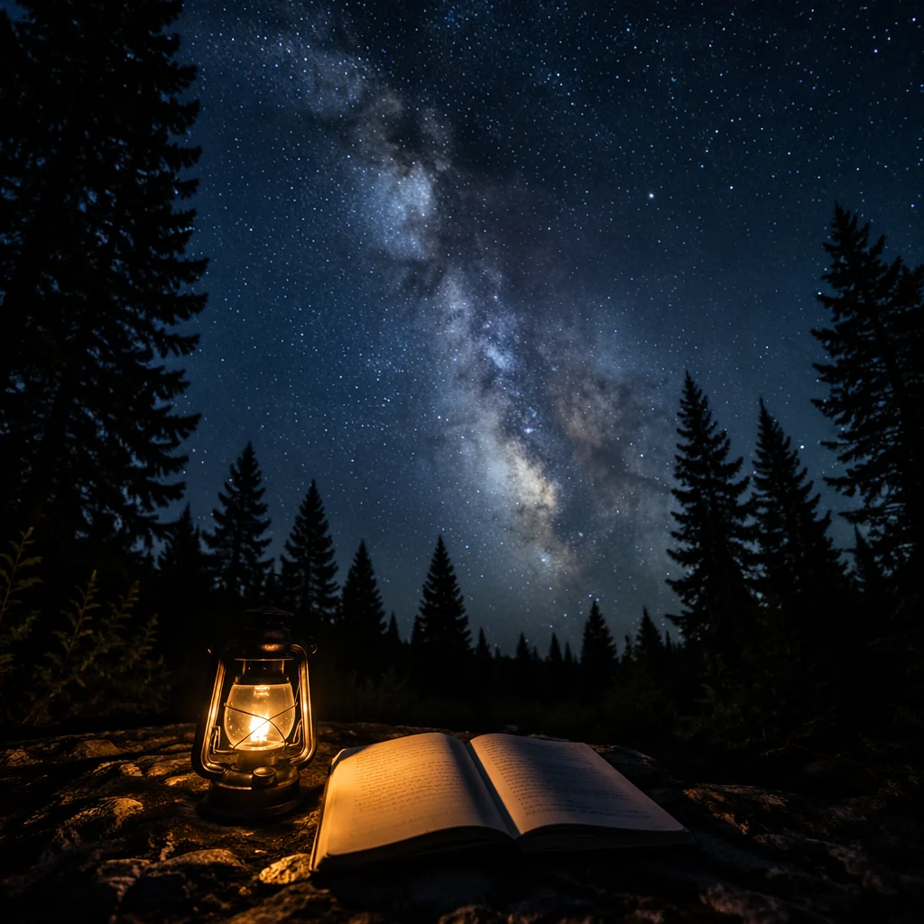Milky Way Over Quiet Evergreen Forest
