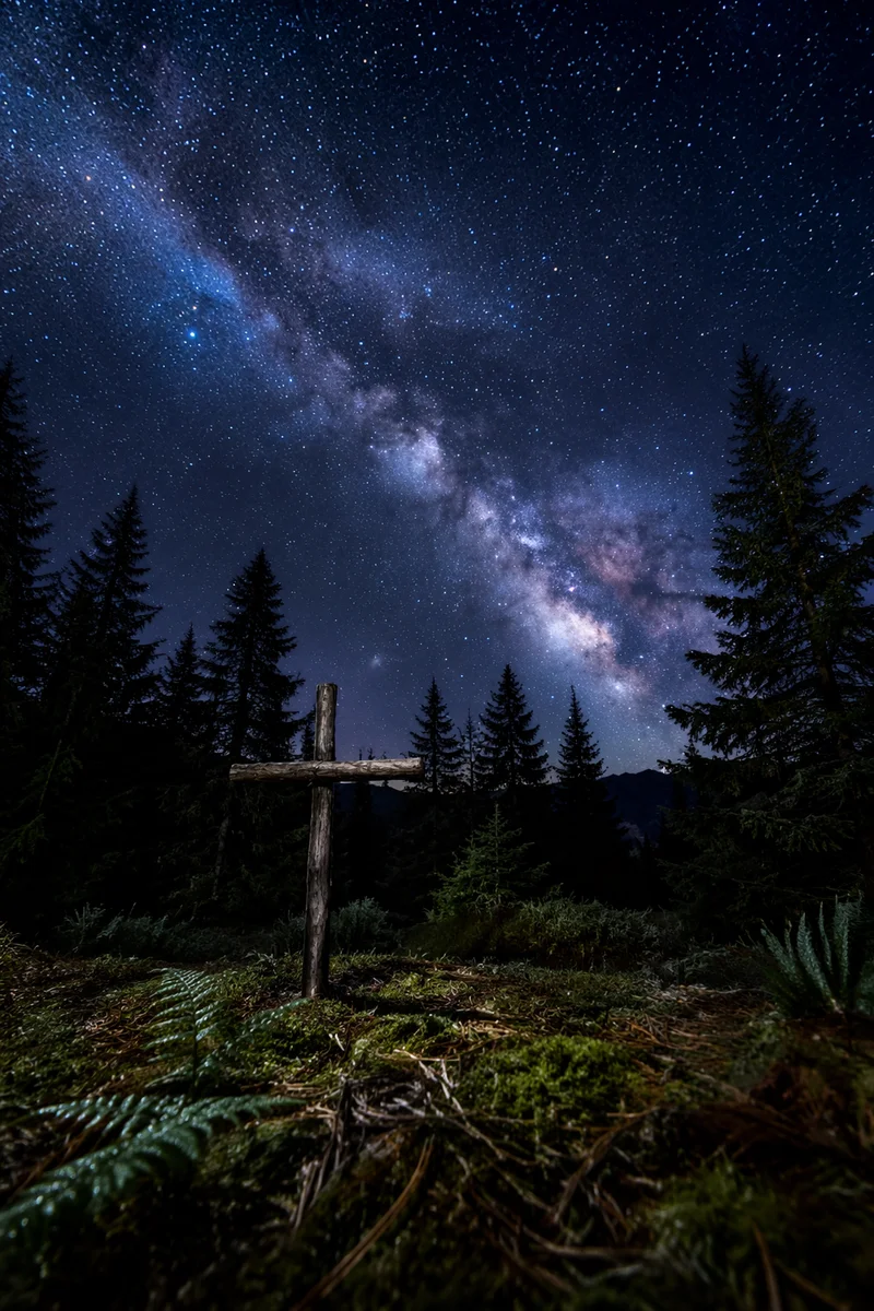 Milky Way Over Evergreen Cross