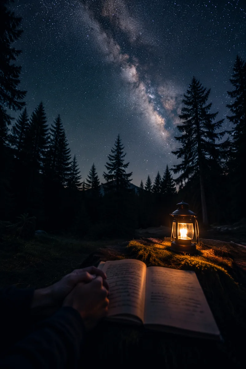 Milky Way Prayer in Evergreen Forest