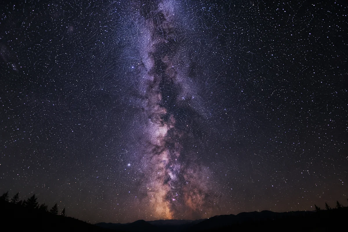Milky Way Over Quiet Wilderness Horizon