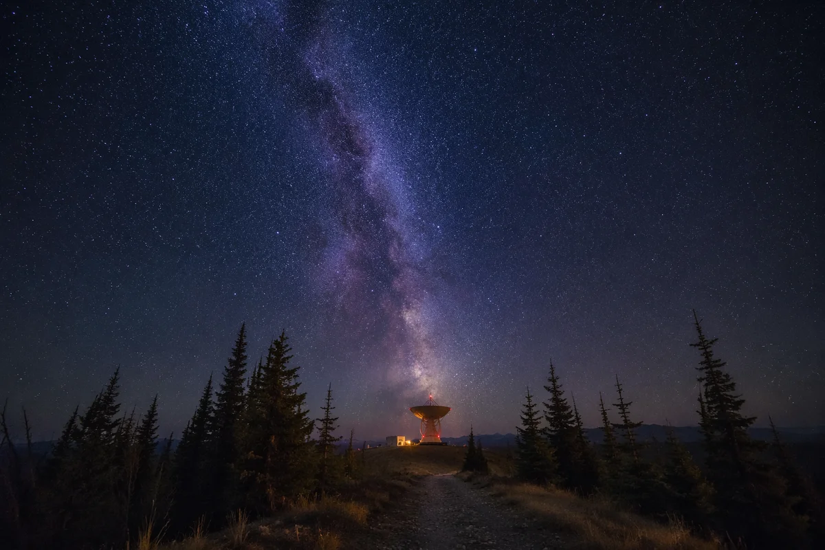 Milky Way Over Quiet Evergreen Ridge