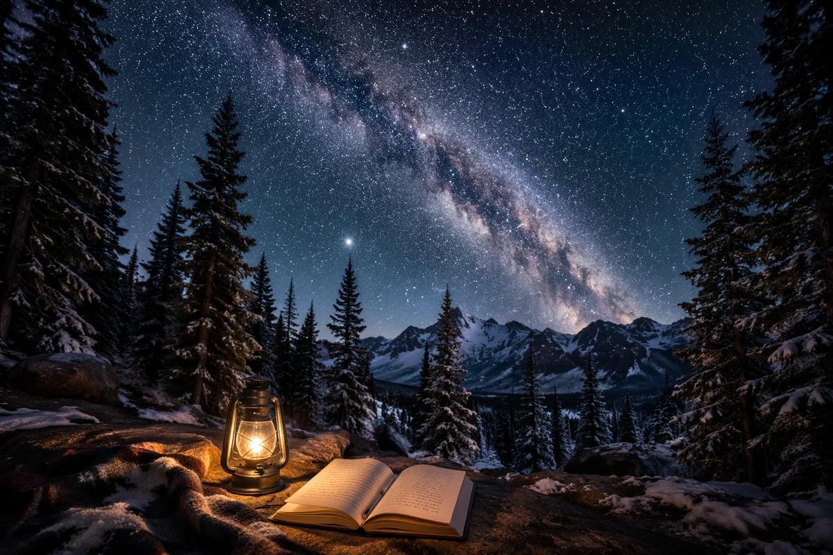 Milky Way Over Evergreen Forest Clearing