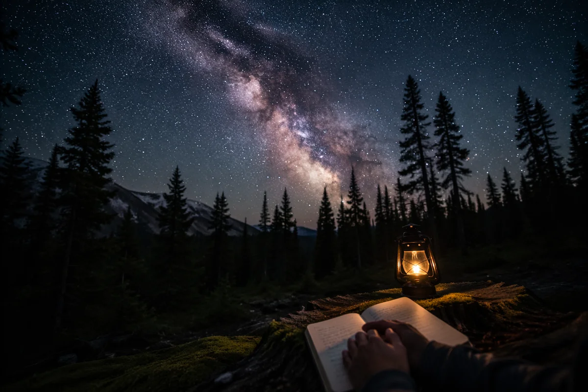Milky Way Prayer in Evergreen Forest