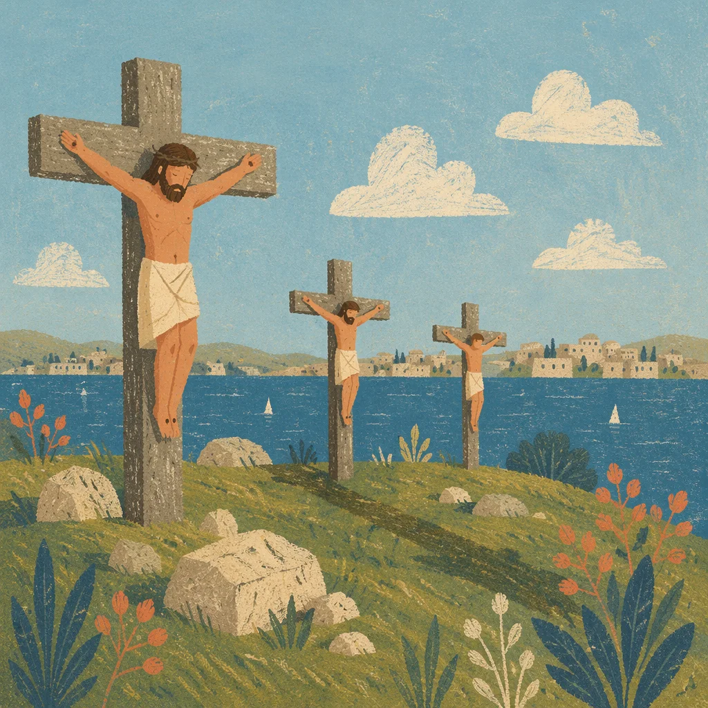 Stone Crosses in Coastal Evergreen Cemetery