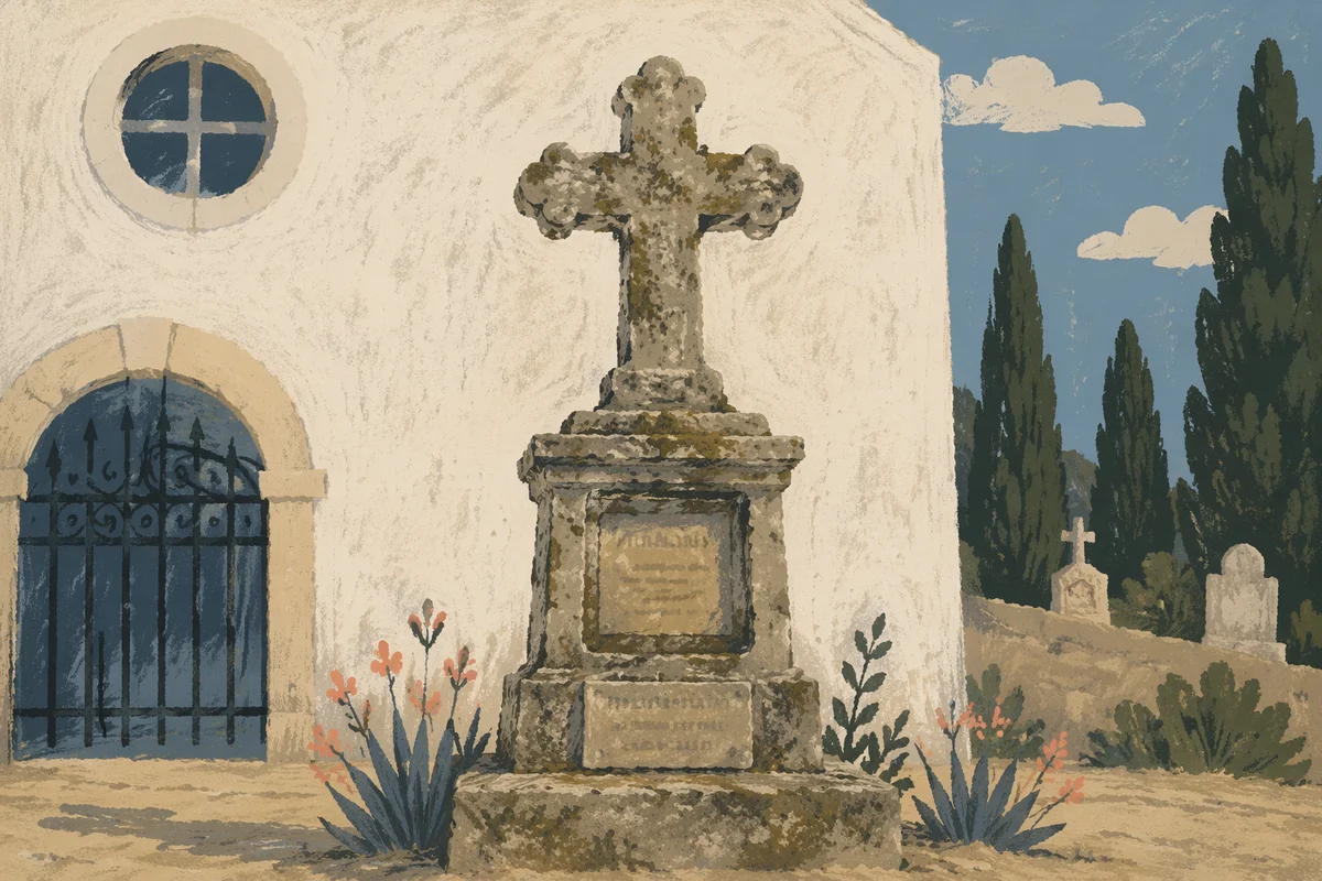 Weathered Stone Cross at Old Chapel Cemetery