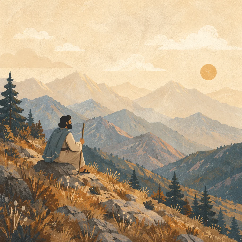 Golden Sunrise Over Evergreen Mountain Range