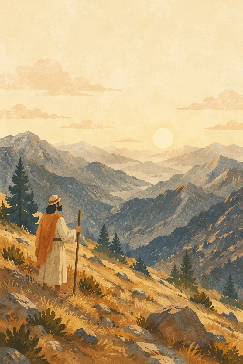 Golden Sunrise Over Evergreen Mountain Range