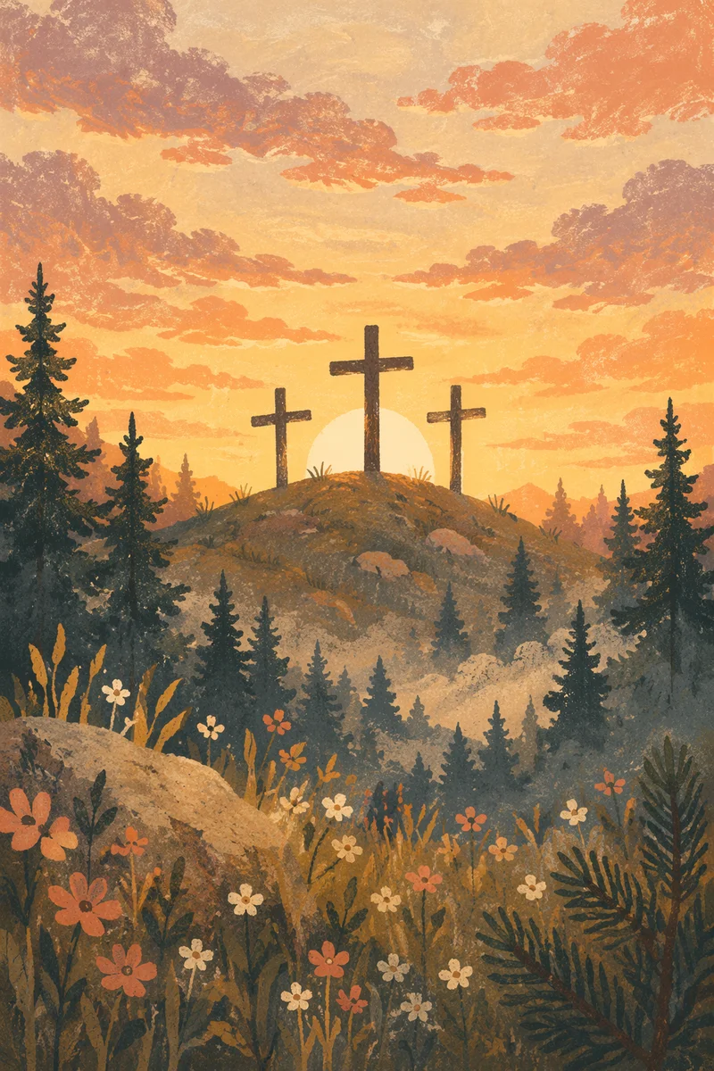 Three Crosses at Evergreen Sunset Hill