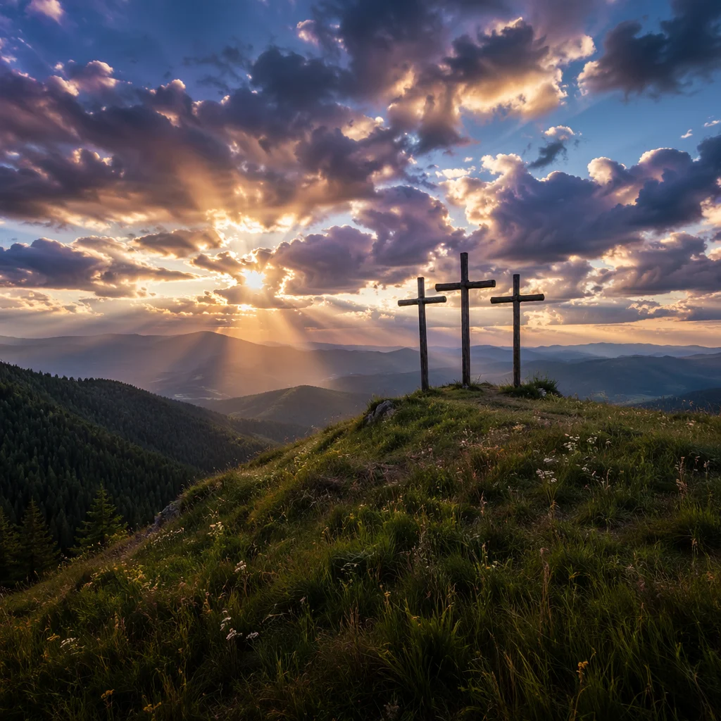 Three Crosses at Evergreen Sunset Hill