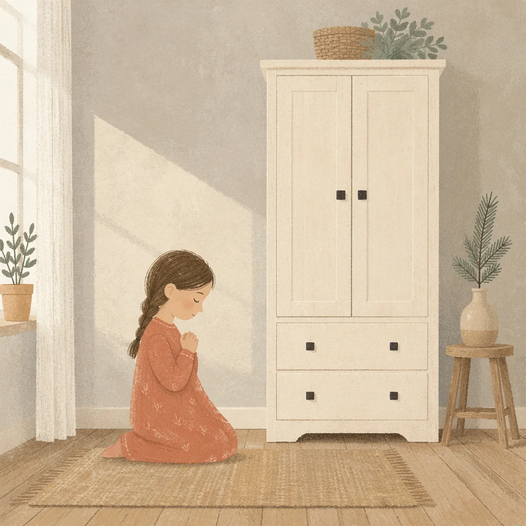 Quiet Prayer Closet with Evergreen Accent