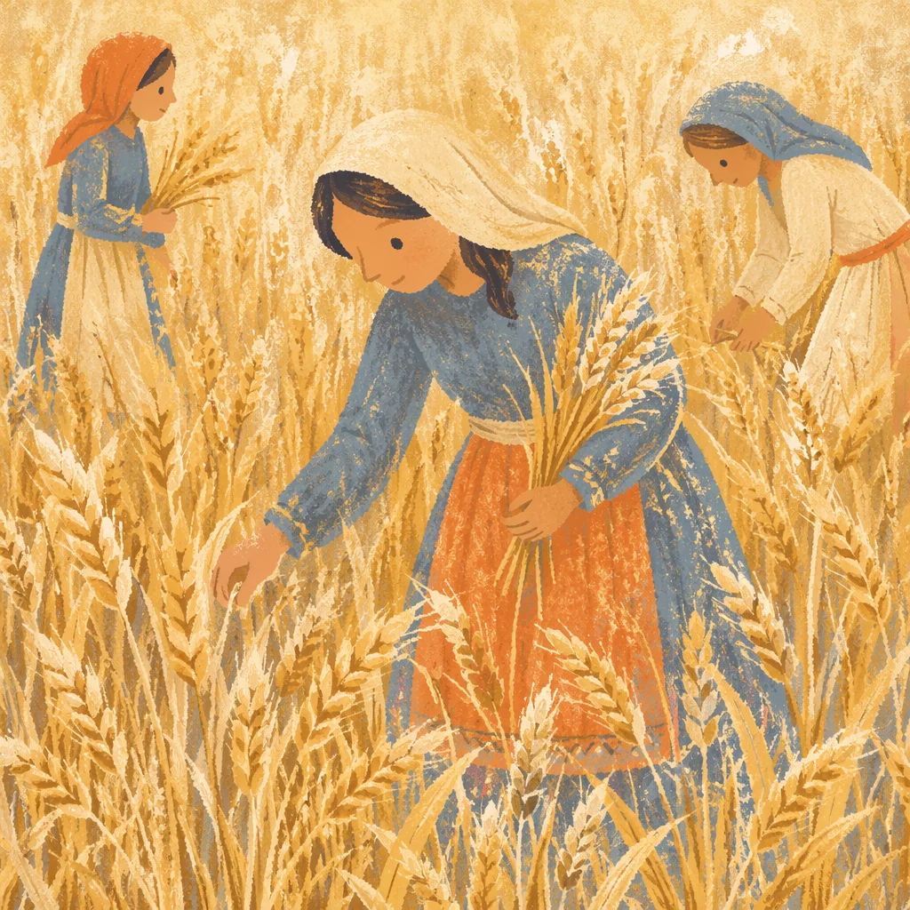 Golden Wheat Harvest Field Closeup