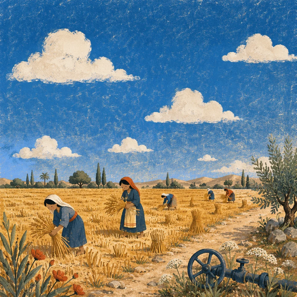 Golden Wheat Harvest Under Summer Sky