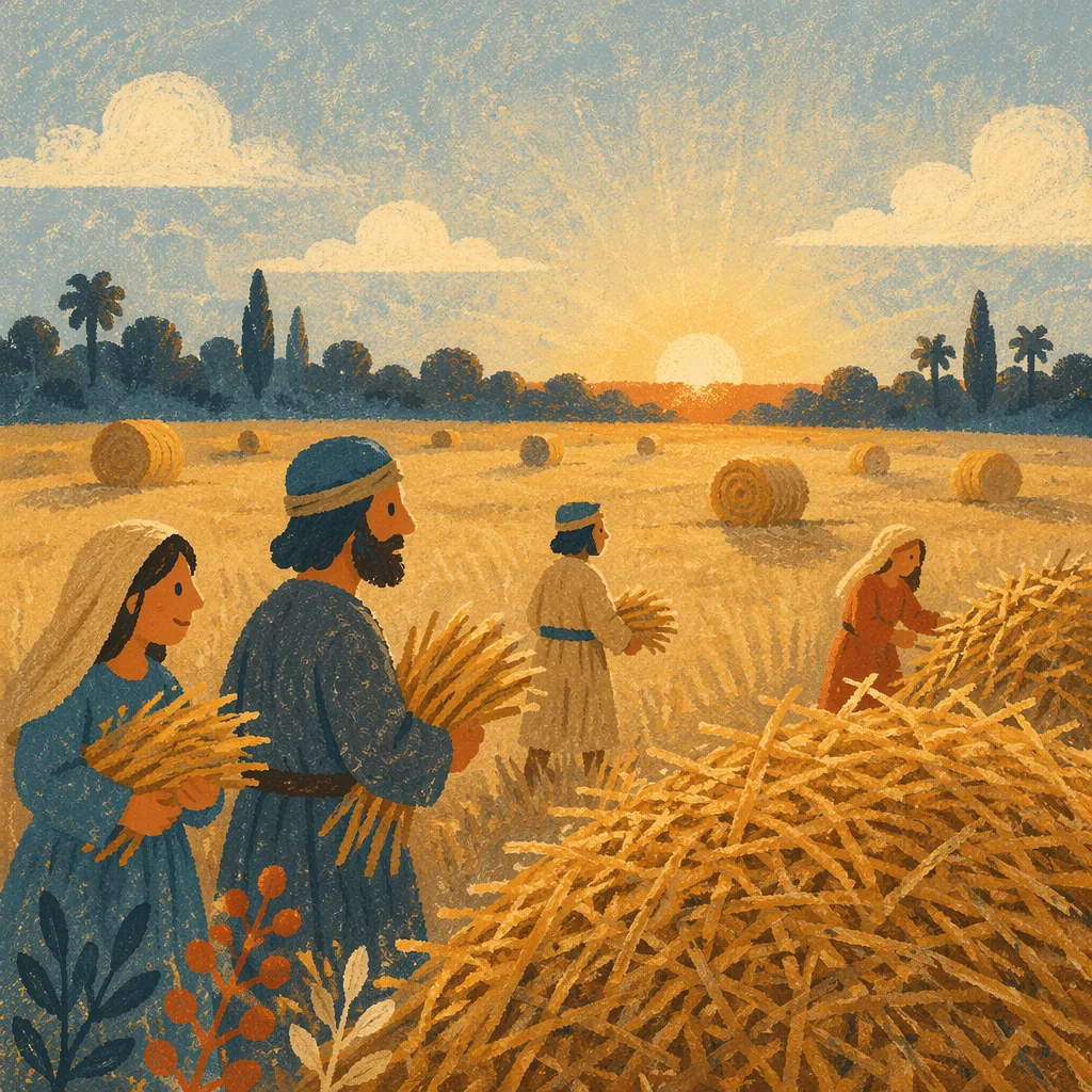 Golden Wheat Harvest at Sunset