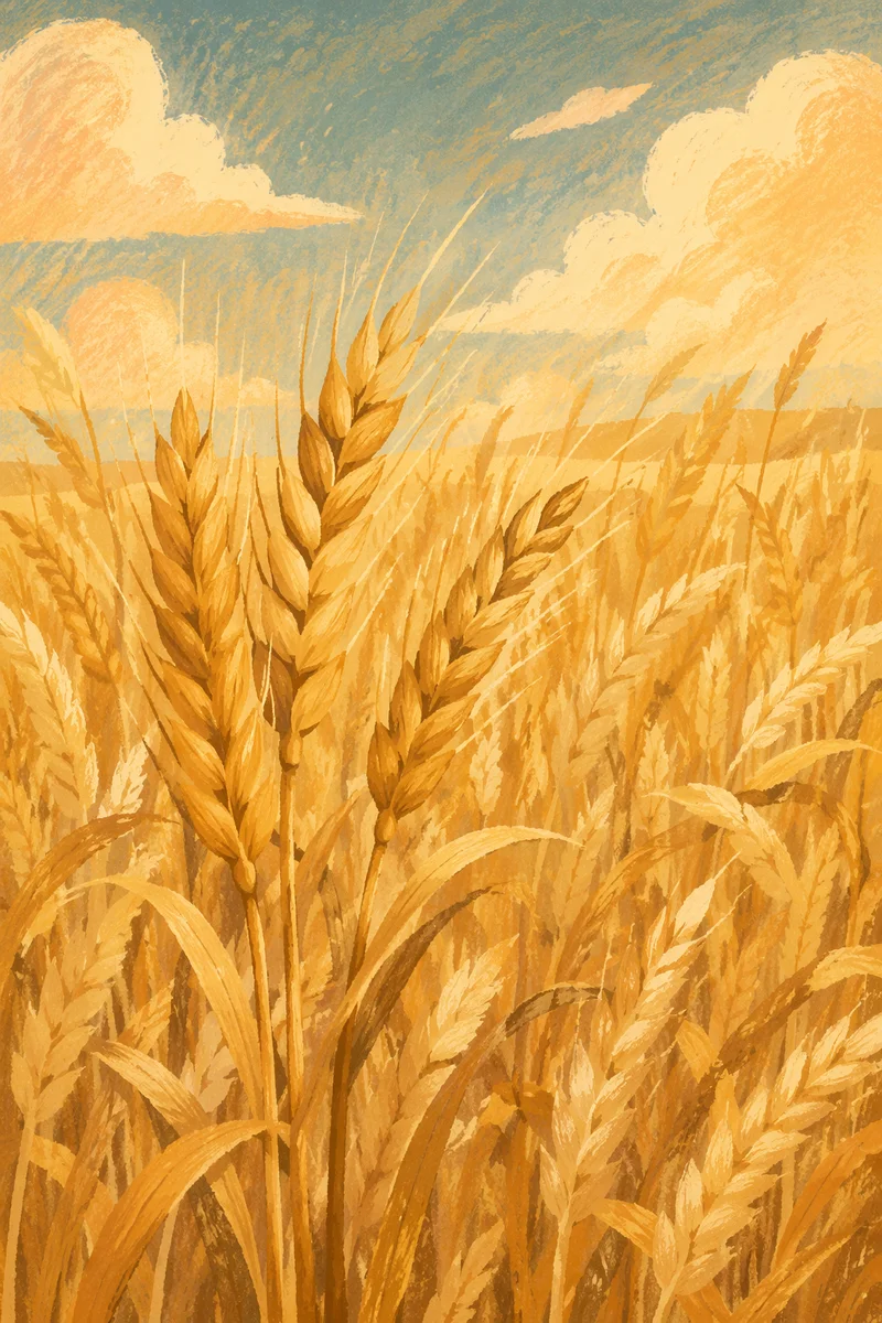 Golden Wheat Harvest in Warm Sunlight