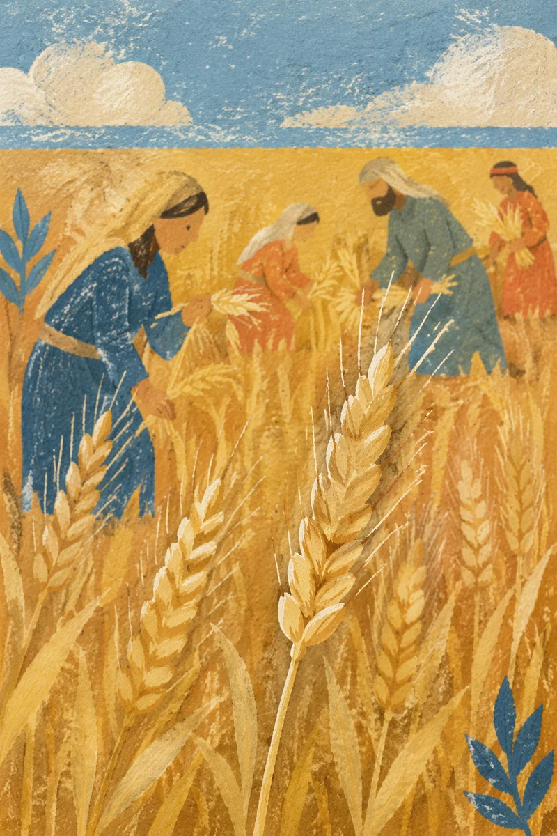 Golden Wheat Harvest Under Summer Sky