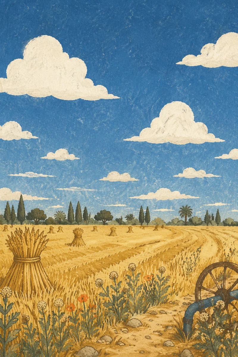 Golden Wheat Harvest Under Summer Sky