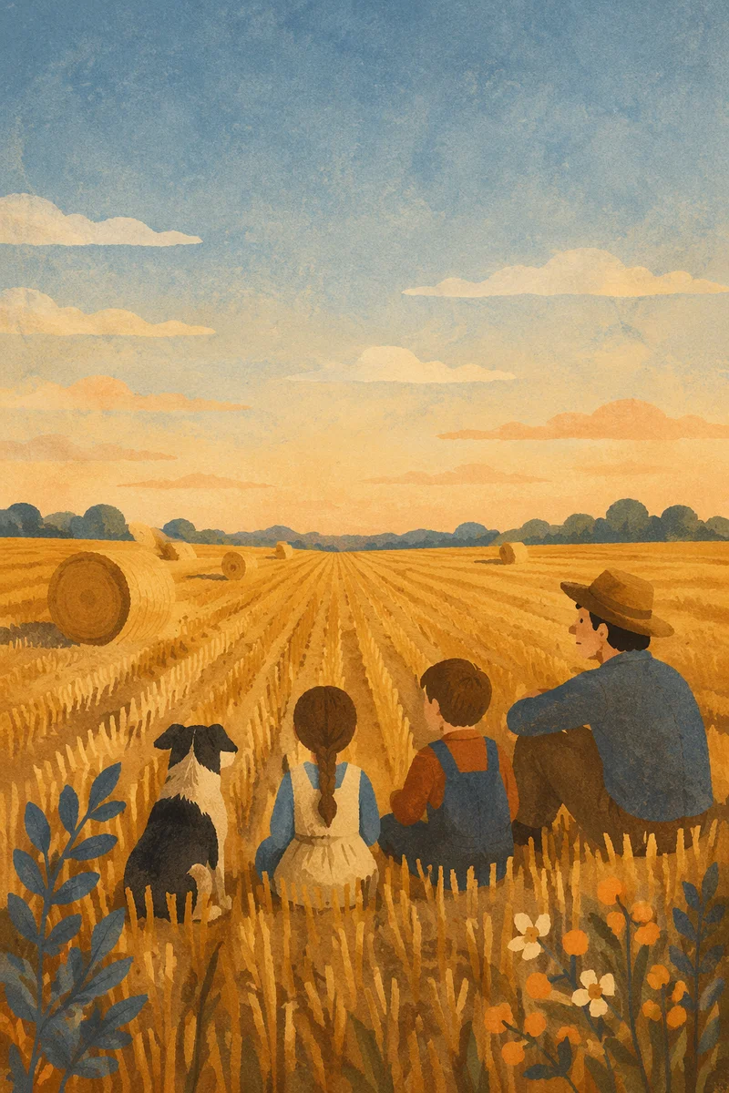 Golden Harvest Wheat Field at Sunset