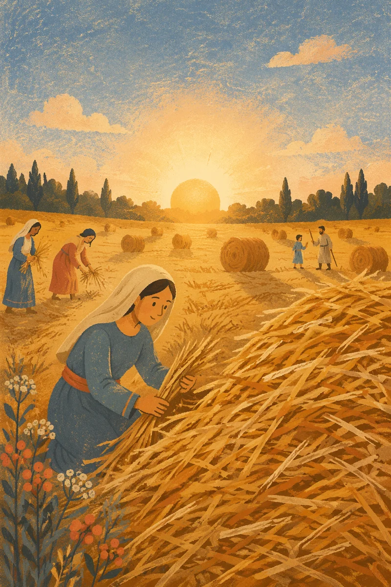 Golden Wheat Harvest at Sunset