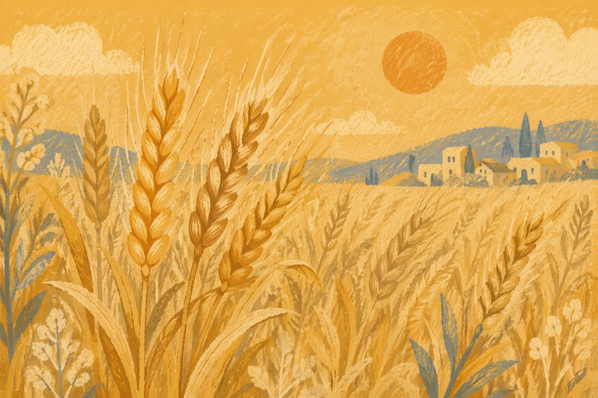 Golden Wheat Harvest in Warm Sunlight