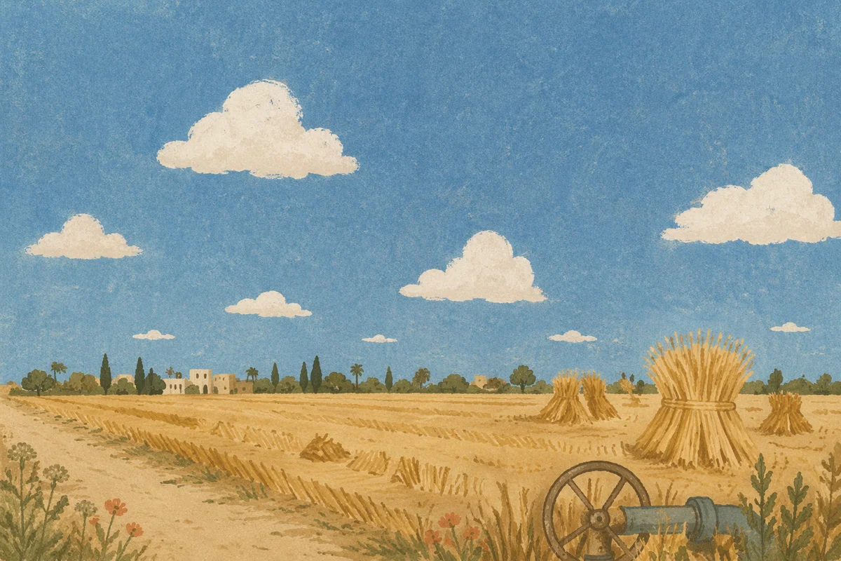 Golden Wheat Harvest Under Summer Sky