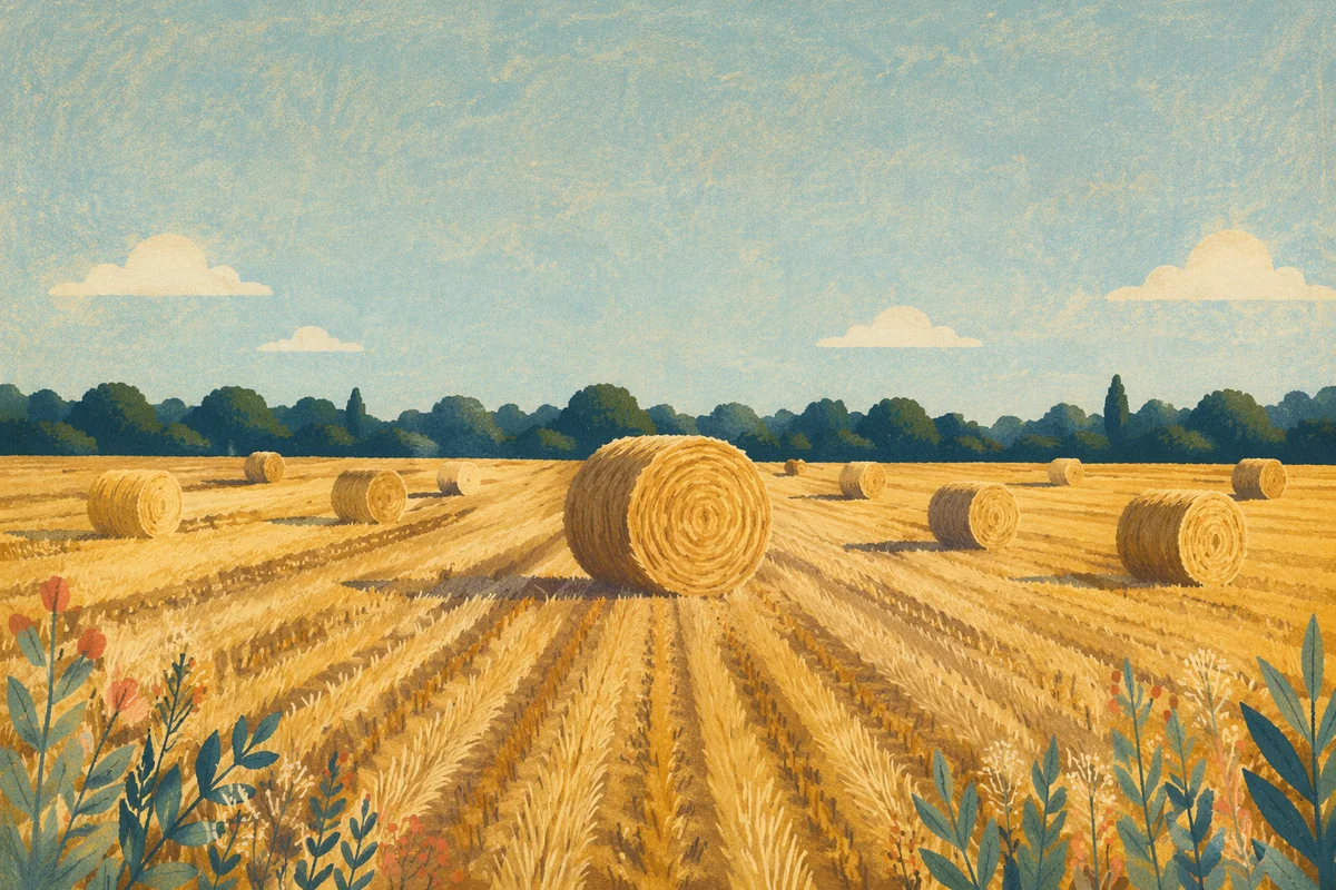 Golden Wheat Harvest Field at Sunset