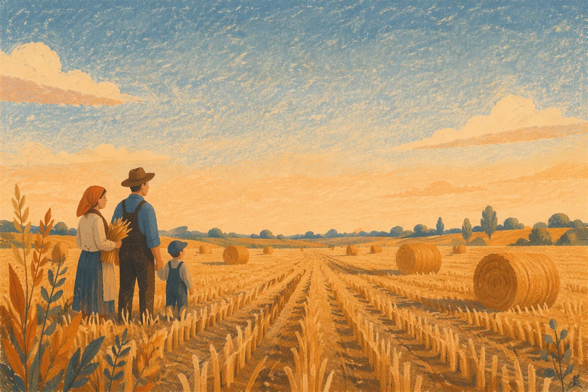 Golden Harvest Wheat Field at Sunset