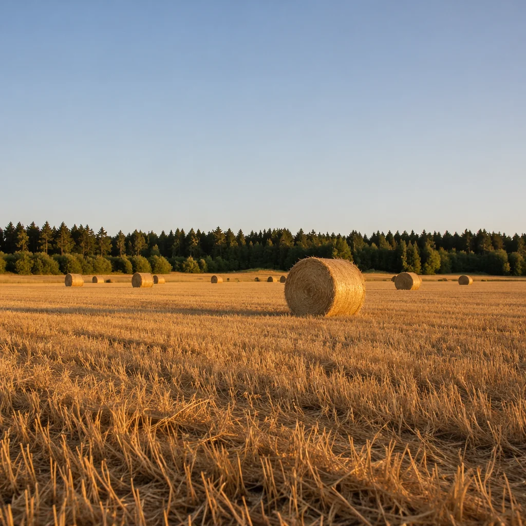 Golden Wheat Harvest Field at Sunset