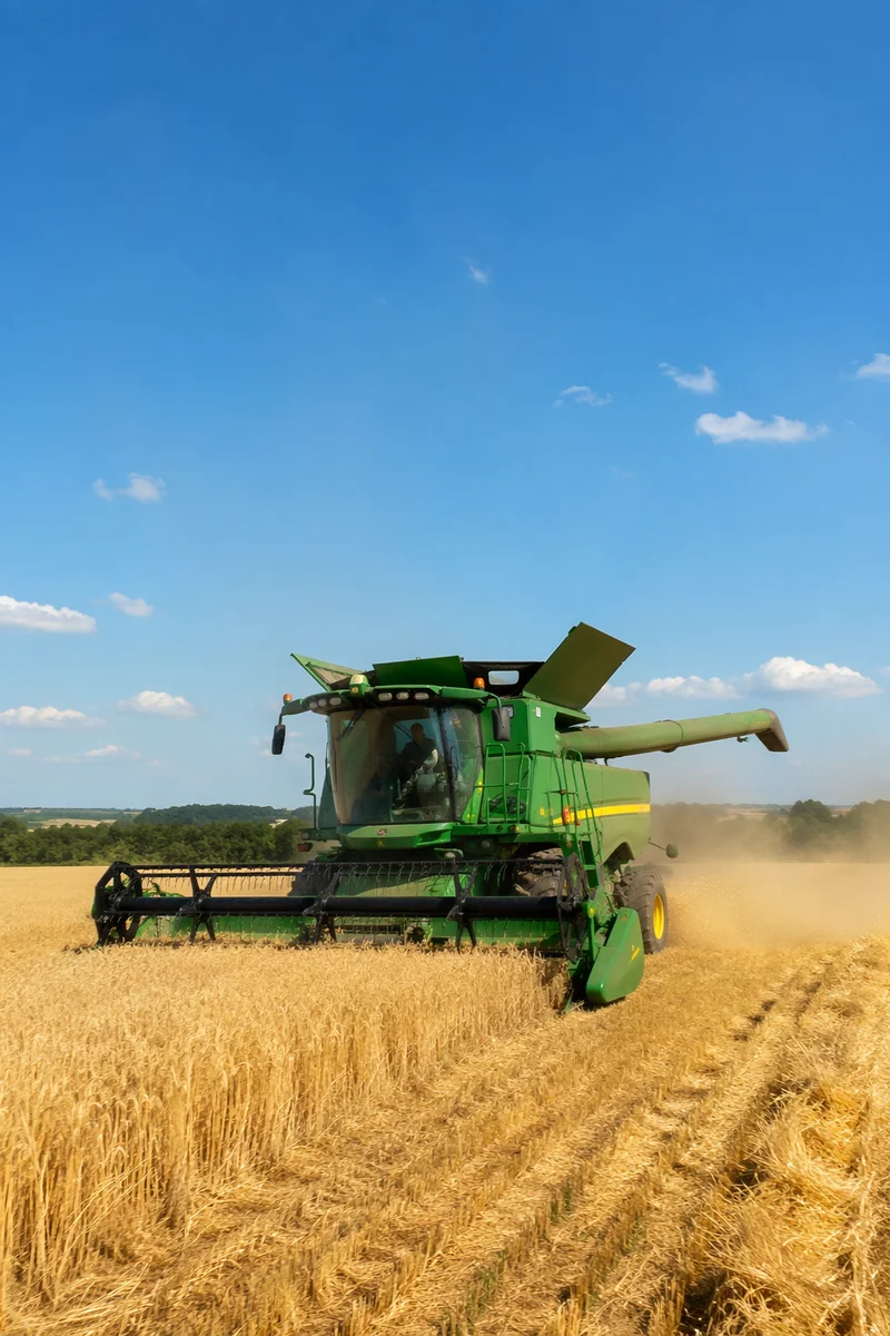 Golden Wheat Harvest Under Summer Sky