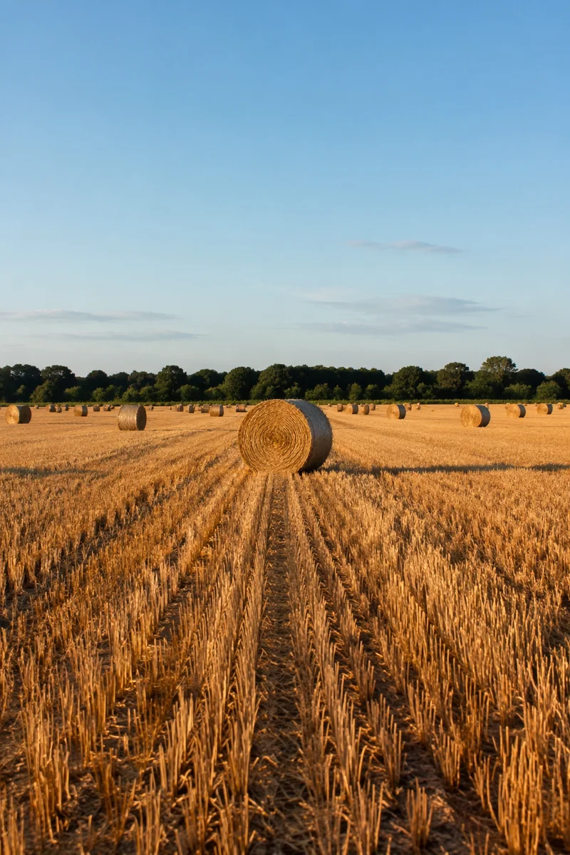 Golden Wheat Harvest Field at Sunset