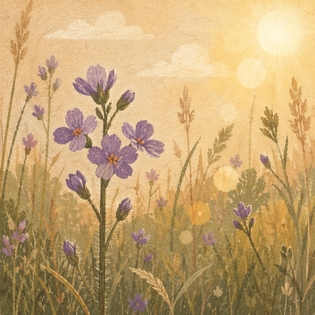 Soft Morning Wildflowers in Evergreen Meadow