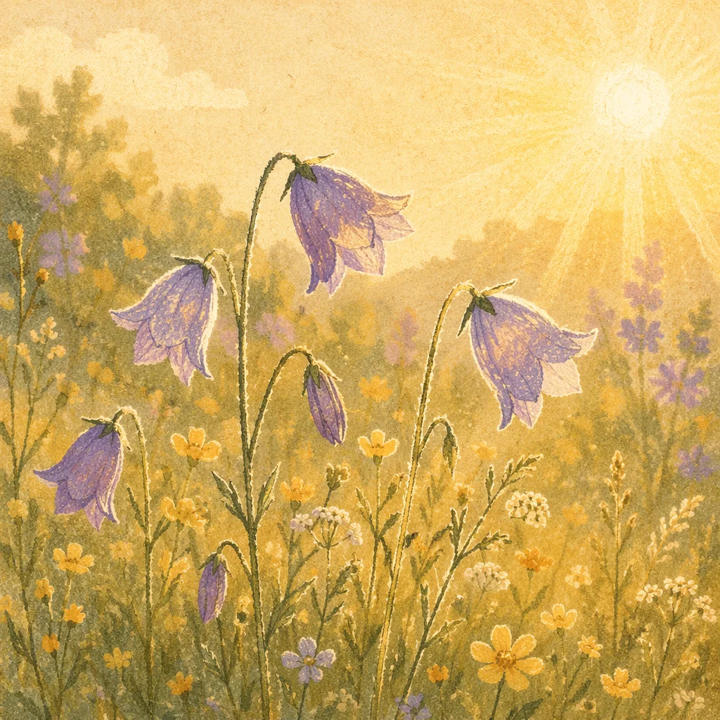Wildflowers Meadow in Soft Morning Light