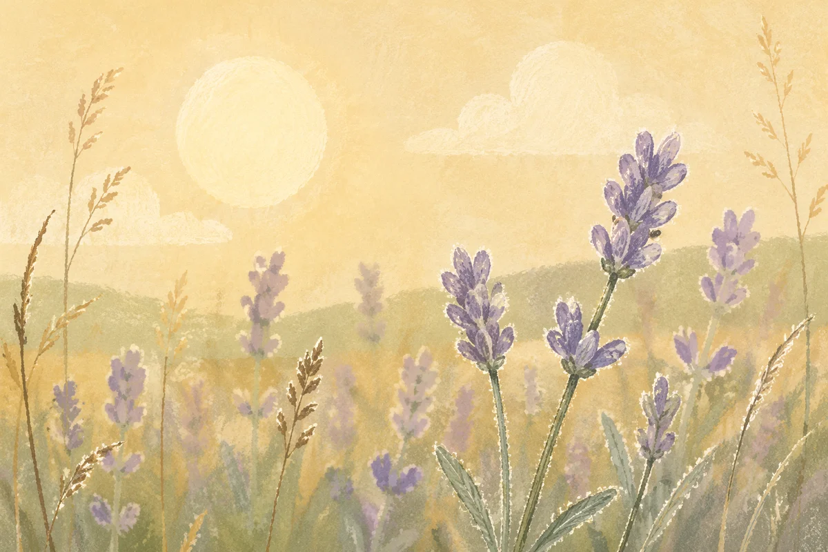 Soft Morning Wildflowers in Meadow Light