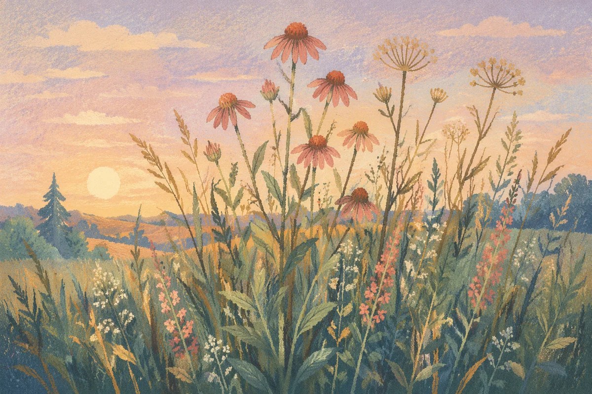 Wildflower Meadow in Soft Morning Light