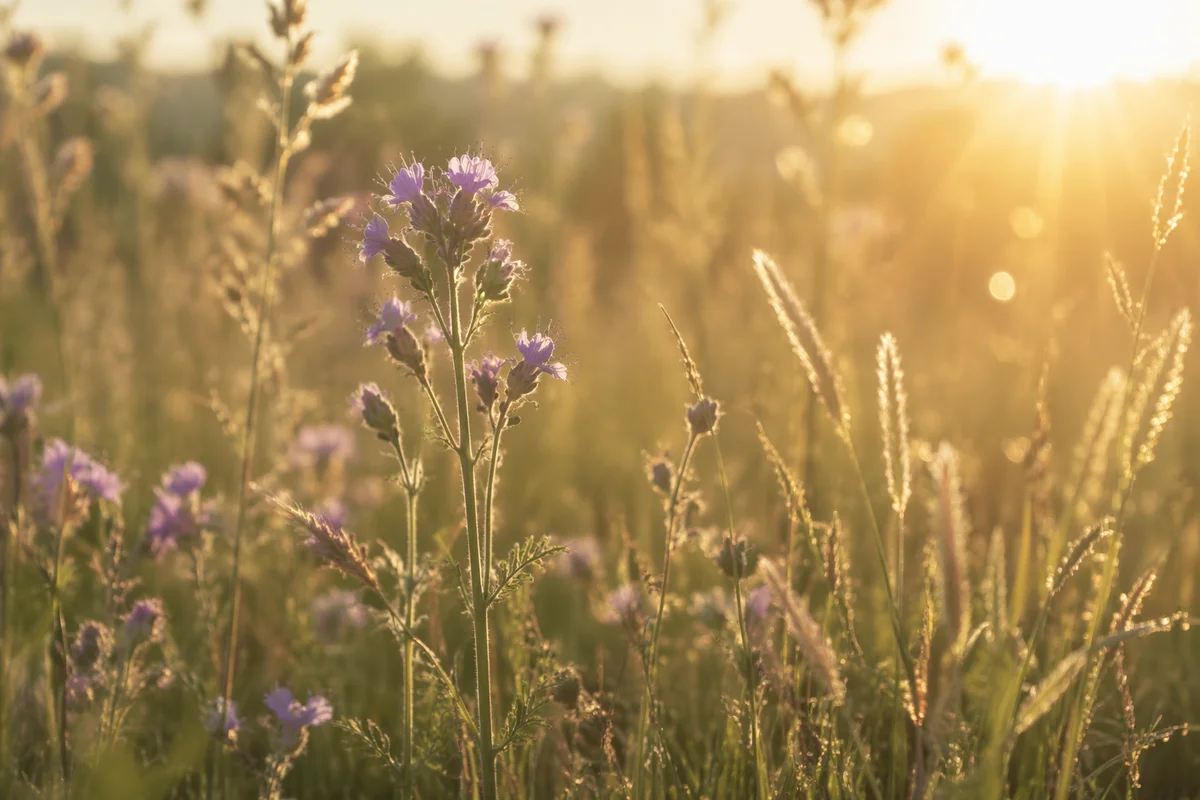 Wildflower Meadow in Soft Morning Light