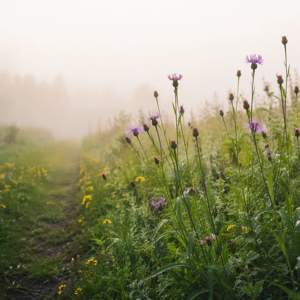 Soft Morning Wildflower Meadow Path