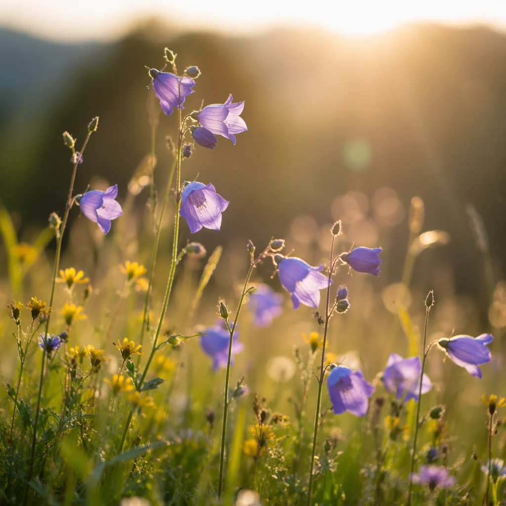 Wildflowers Meadow in Soft Morning Light