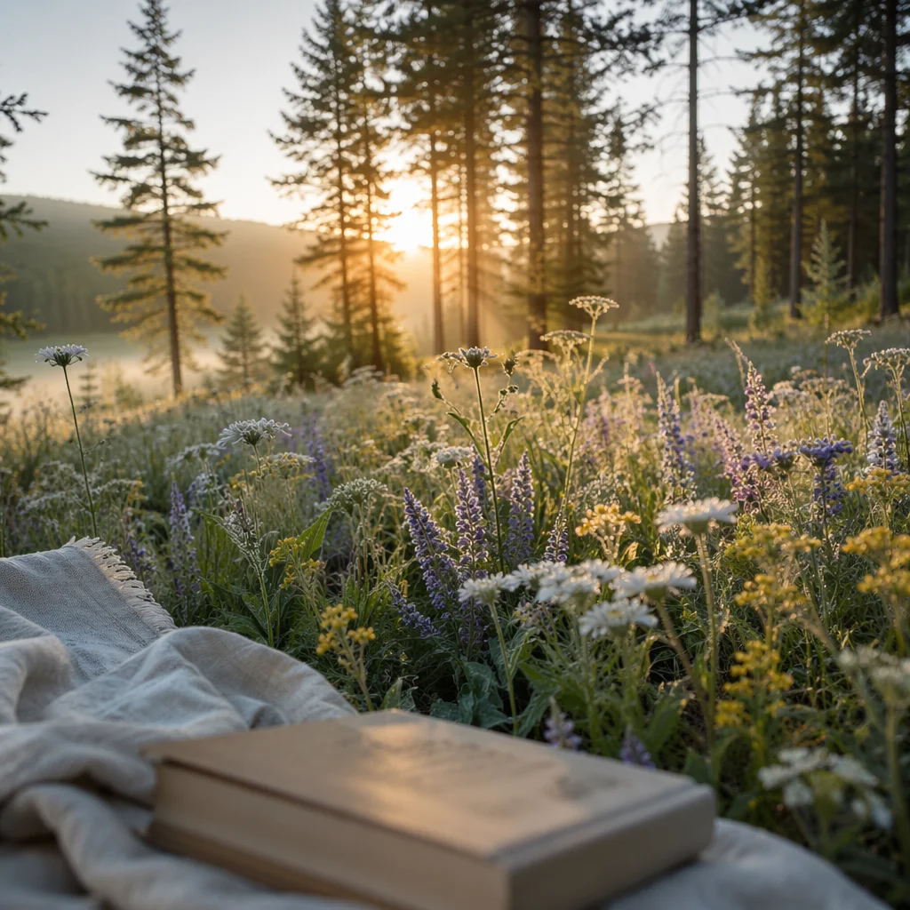 Morning Wildflower Meadow by Evergreen Grove