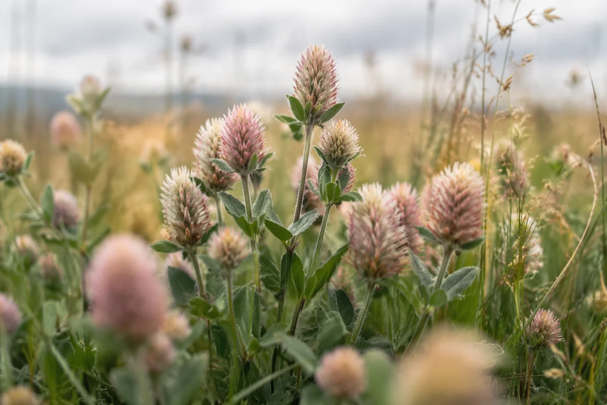 Soft Morning Wildflower Meadow Close-Up