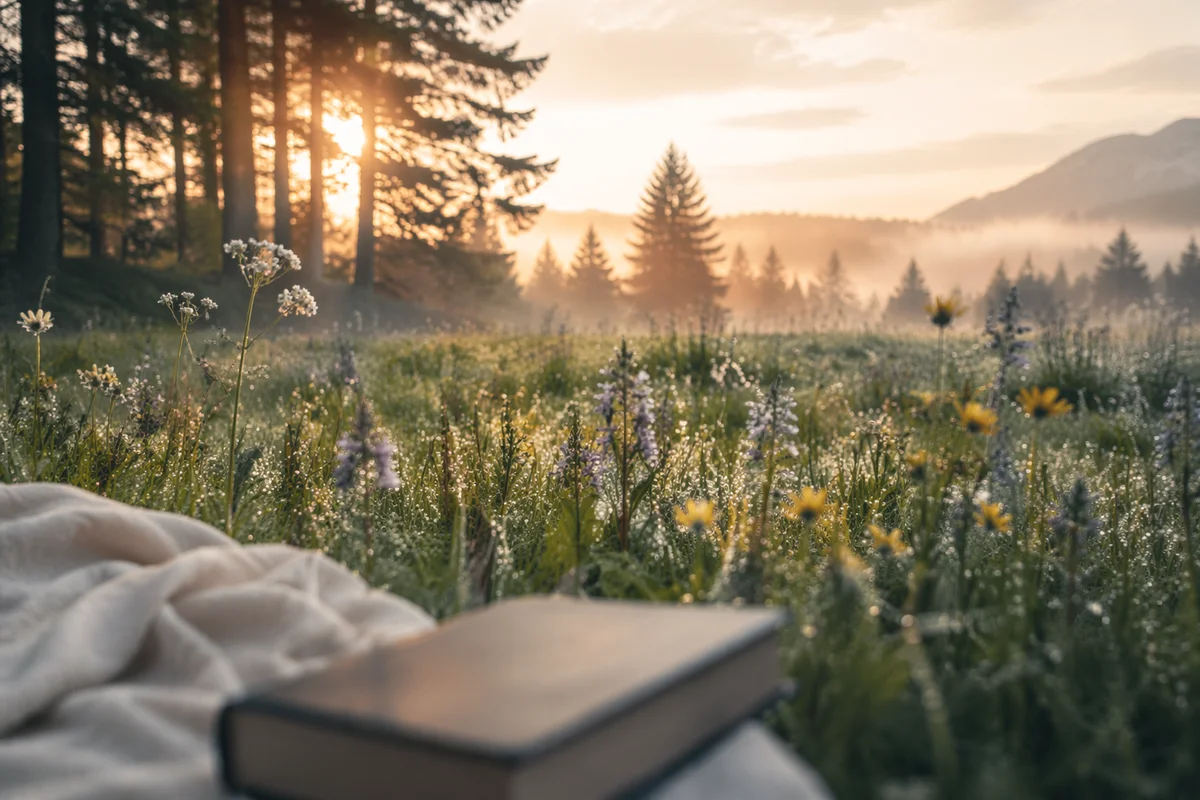Morning Wildflower Meadow by Evergreen Grove