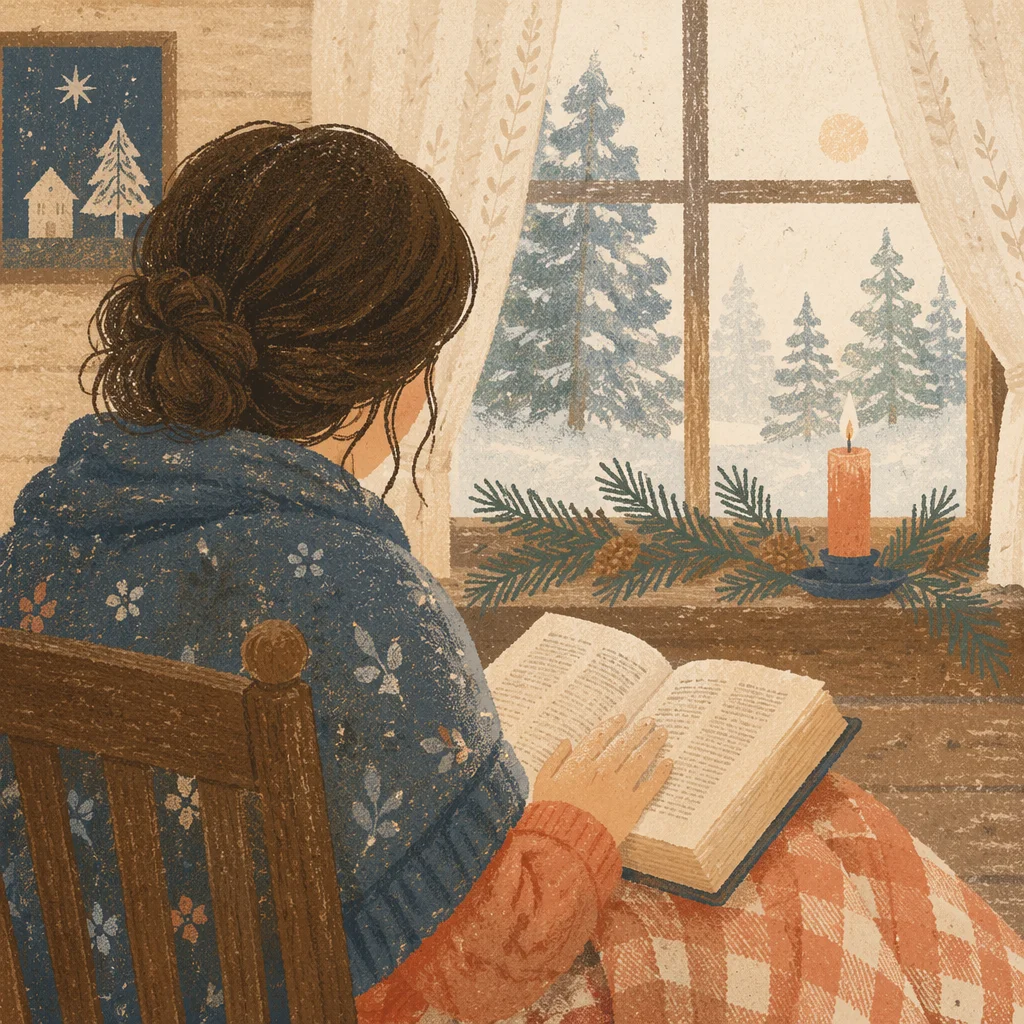 Quiet Morning Bible Reading by Cottage Window