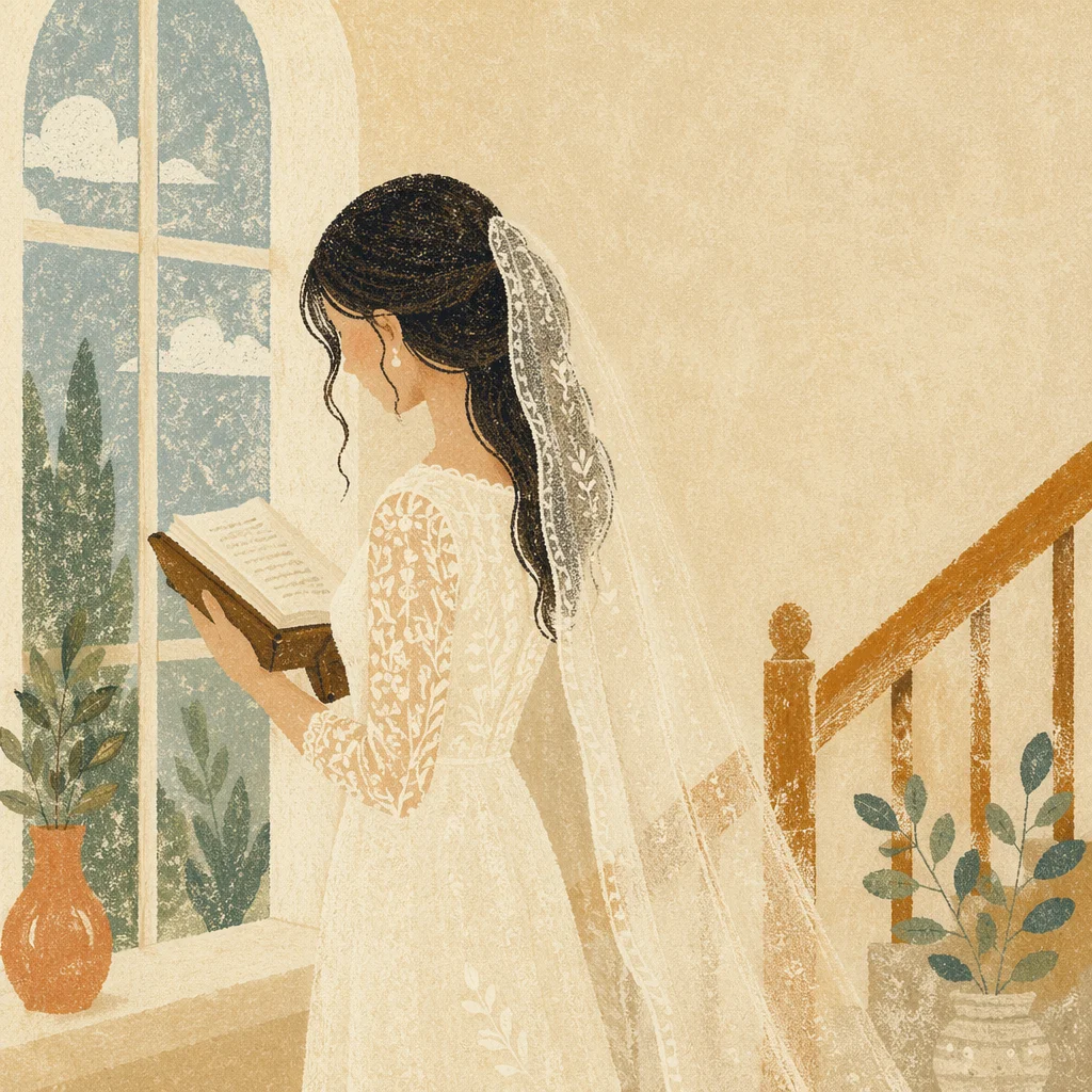 Serene Woman Reading Bible by Window