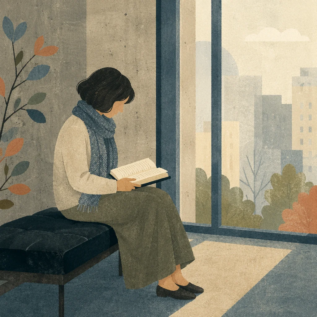 Peaceful Woman Reading Bible by Window