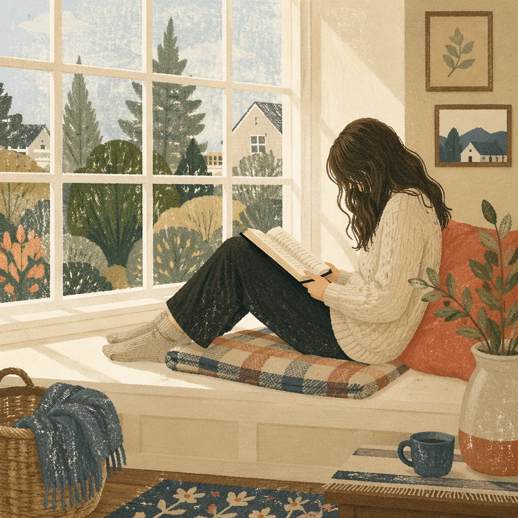 Woman Reading Bible by Morning Window