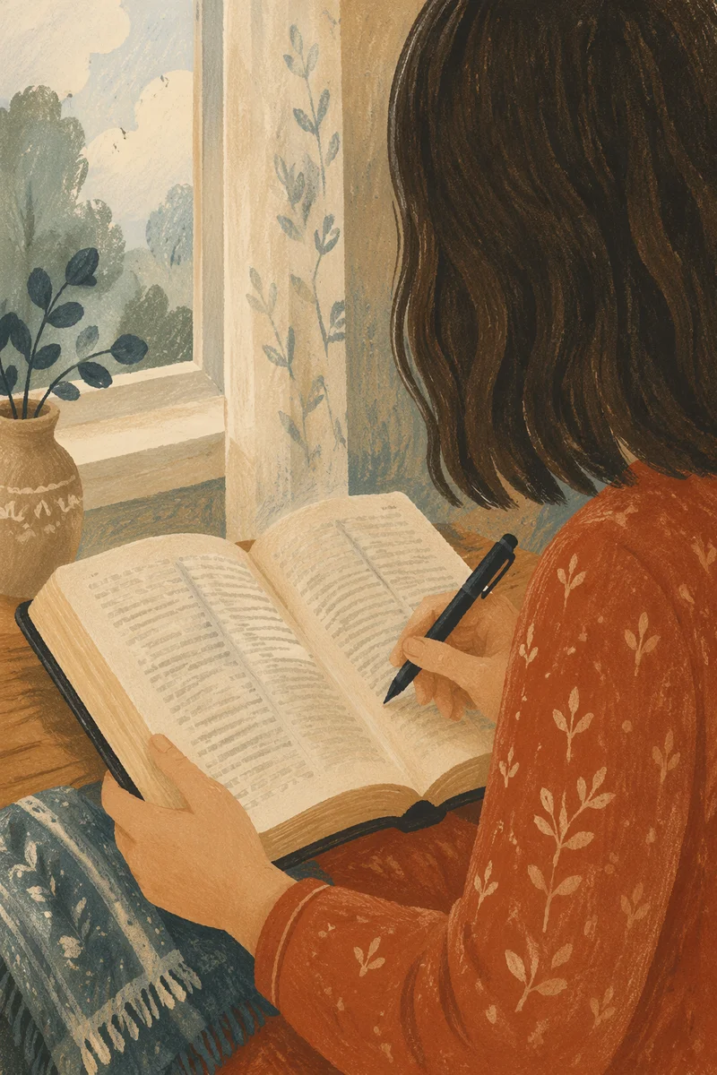 Quiet Bible Reading by Window Light